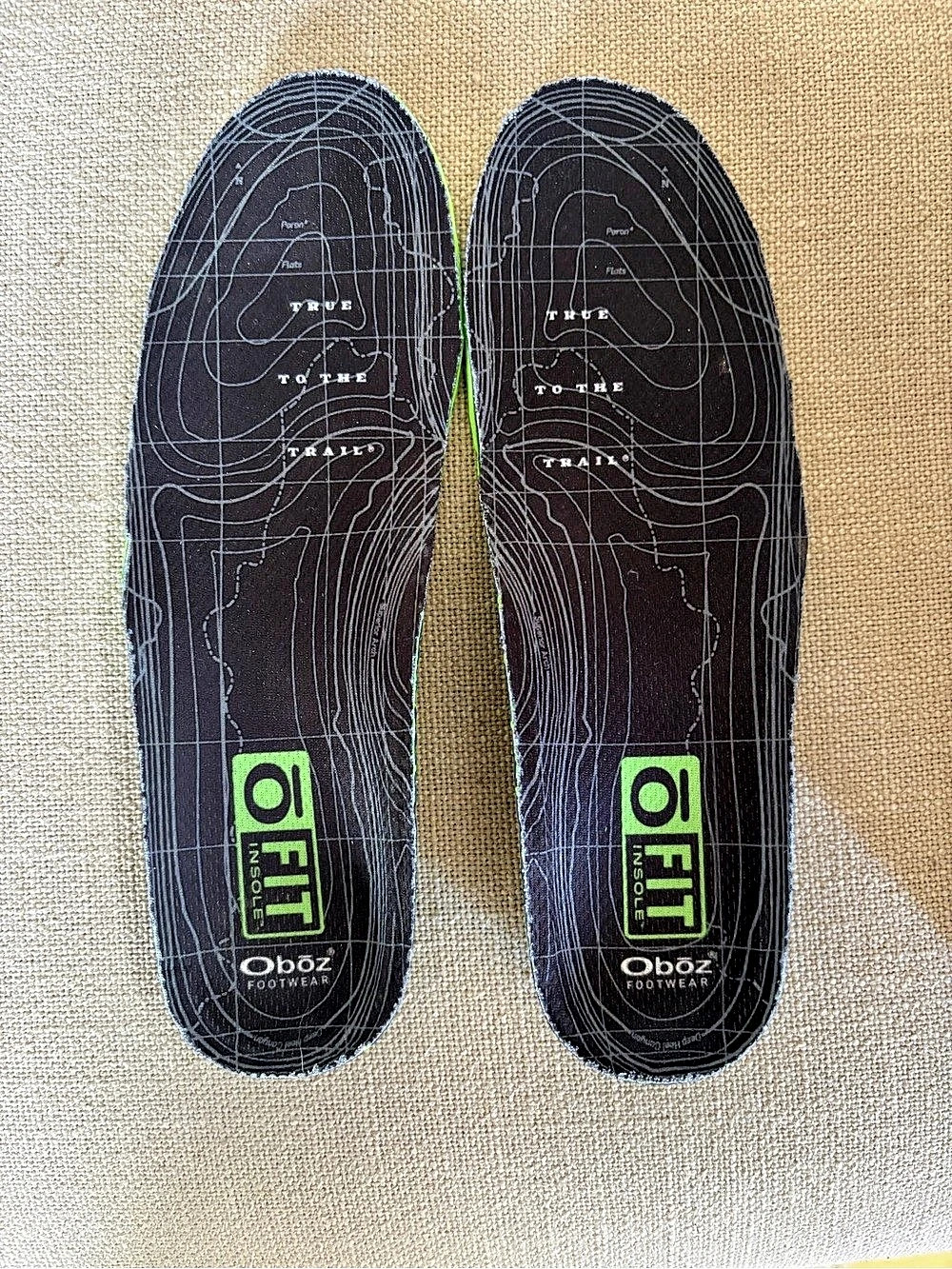 Oboz O FIT Insole Plus Green & Black new but cut for size 7. Sz 7-8 - Picture 2 of 2